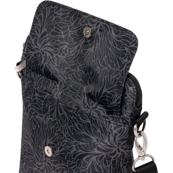 Women's Midnight Blossom Let's Escape Crossbody Bag phone pocket Imported Zipper - Picture 2 of 5